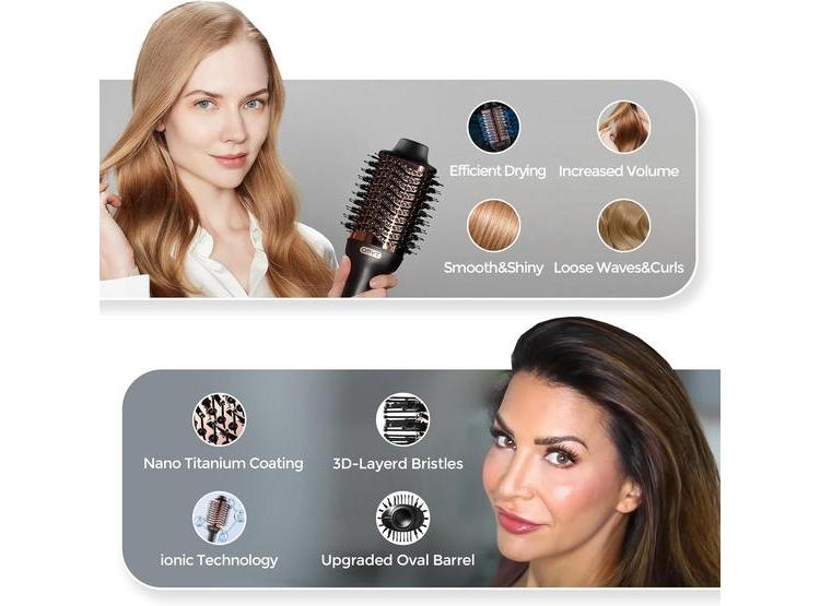 TYMO CEPILLO SECADOR Y ESTILIZADOR VOLUMINIZADOR 4 EN 1 CON BARRIL DE TITANIO PARA PEINADO SUAVE Y SIN FRIZZ - 5