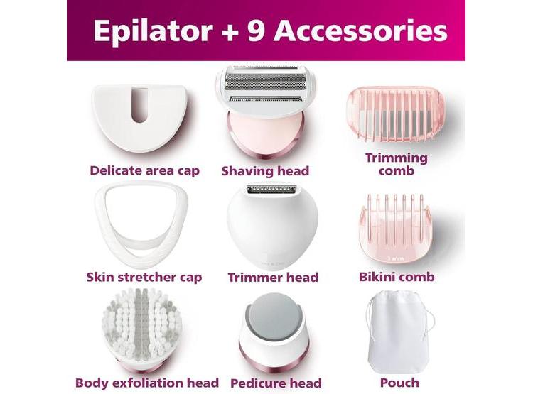 DEPILADORA PHILIPS 8000 5 EN 1: AFEITADORA, RECORTADORA, PEDICURA Y EXFOLIACIÓN + 9 ACCESORIOS - 6