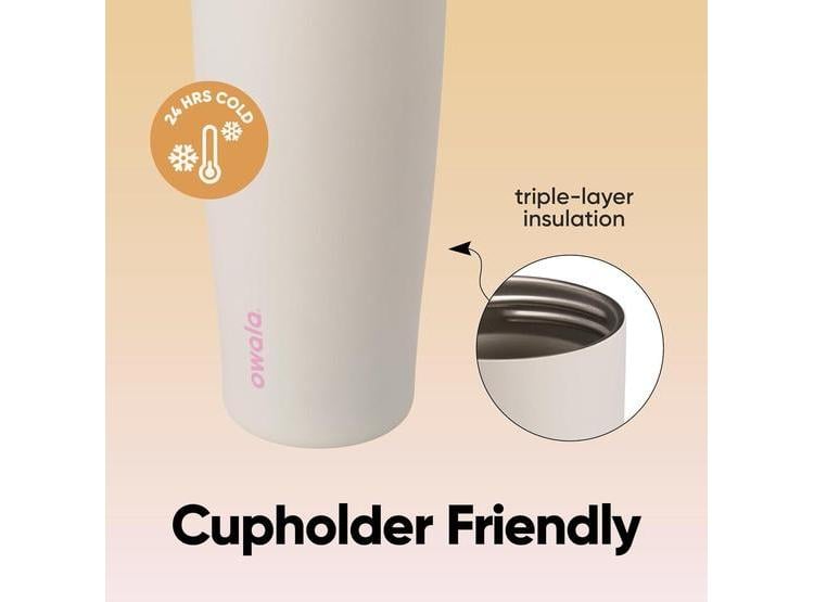BOTELLA DE AGUA OWALA FREESIP AISLADA DE ACERO INOXIDABLE CON PICO DE DOS VÍAS Y PAJITA INTEGRADA PARA DEPORTES Y VIAJES - 3