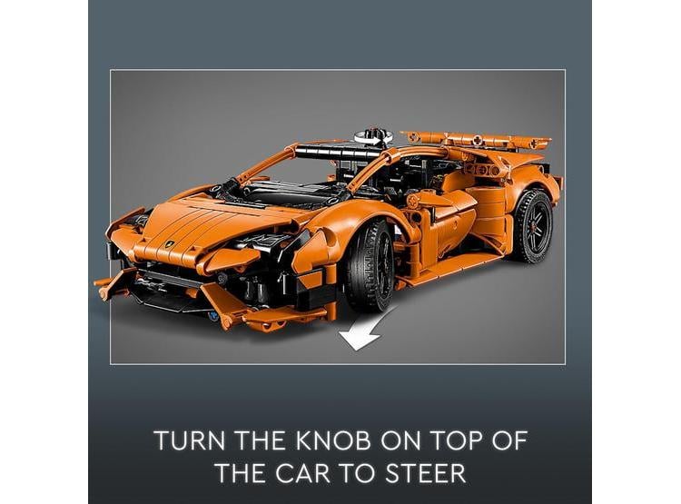 LEGO TECHNIC LAMBORGHINI NARANJA PARA NIÑOS, JUGUETE CON MOTOR V10, DIRECCIÓN Y PUERTAS ABATIBLES - 3