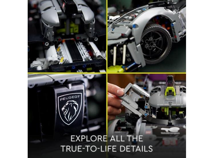LEGO TECHNIC PEUGEOT 9X8 24H LE MANS HYBRID HYPERCAR, KIT COLECCIONABLE CON MOTOR V6 Y LUCES QUE BRILLAN - 3