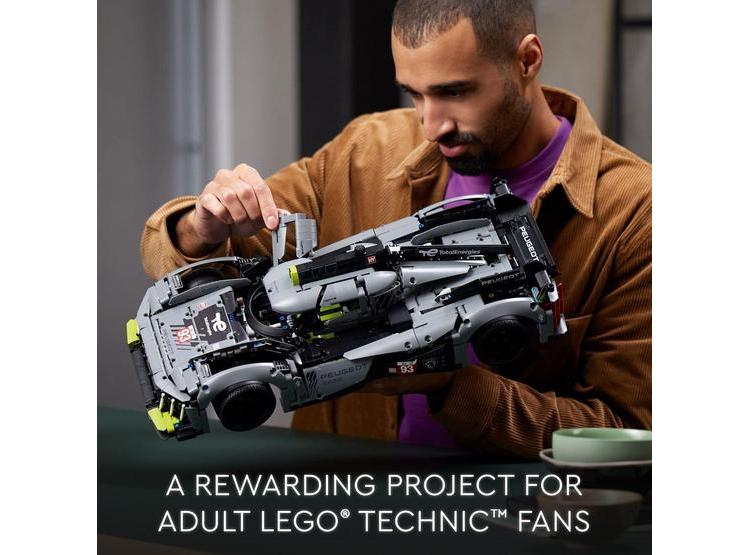 LEGO TECHNIC PEUGEOT 9X8 24H LE MANS HYBRID HYPERCAR, KIT COLECCIONABLE CON MOTOR V6 Y LUCES QUE BRILLAN - 6