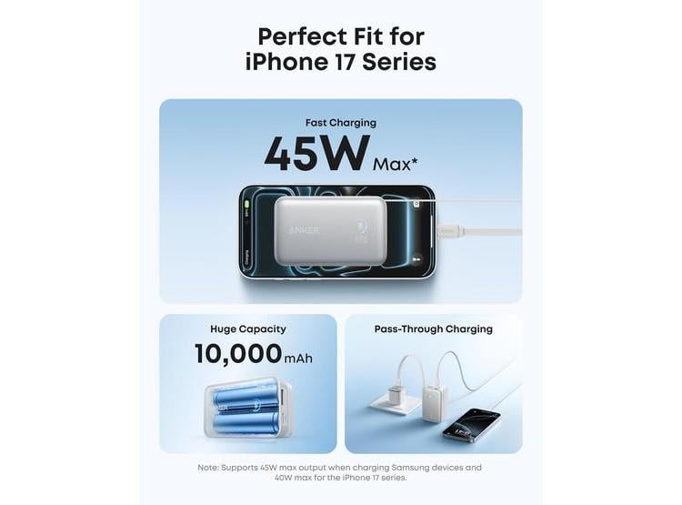 CARGADOR PORTÁTIL ANKER NANO, BANCO DE ENERGÍA COMPACTO 10,000MAH 45W, PAQUETE ESENCIAL CON CABLE RETRÁCTIL INSTACORD - 2