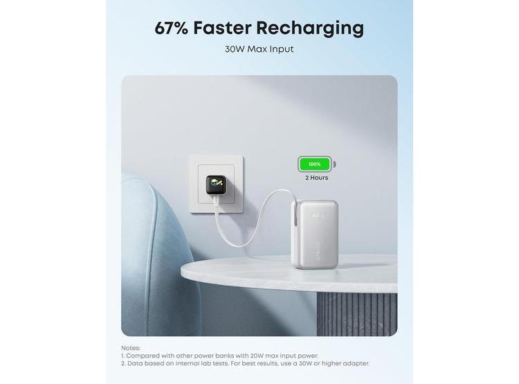 CARGADOR PORTÁTIL ANKER NANO, BANCO DE ENERGÍA COMPACTO 10,000MAH 45W, PAQUETE ESENCIAL CON CABLE RETRÁCTIL INSTACORD - 6