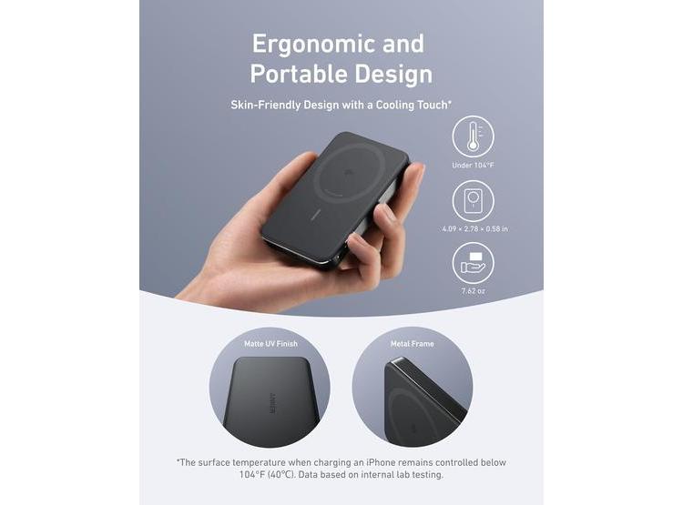 ANKER MAGGO POWER BANK, BATERÍA MAGNÉTICA ULTRADELGADA 10,000 MAH CON CARGA RÁPIDA MAGSAFE PARA IPHONE - 3