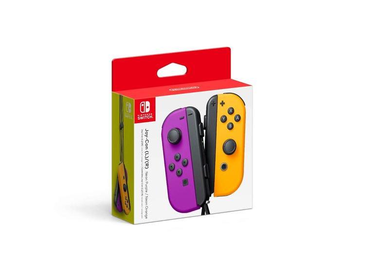 JOY-CON NINTENDO SWITCH EN NEÓN PÚRPURA Y NARANJA CON SENSOR GIROSCÓPICO Y CONTROL DE MOVIMIENTO - 1