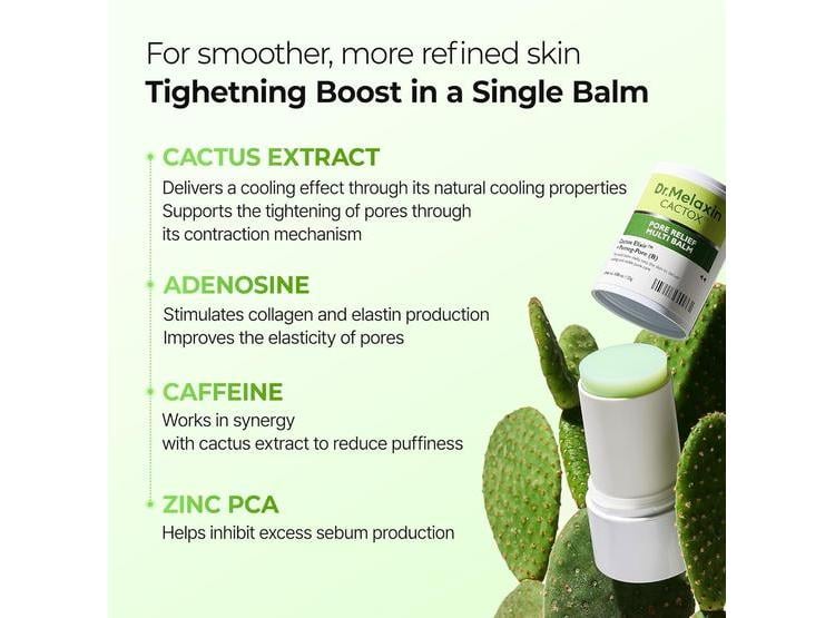 DR.MELAXIN CACTOX PORE RELIEF MULTI BALM STICK ENFRIAMIENTO, APRIETA POROS, REDUCE PIEL HINCHADA AL INSTANTE - 4