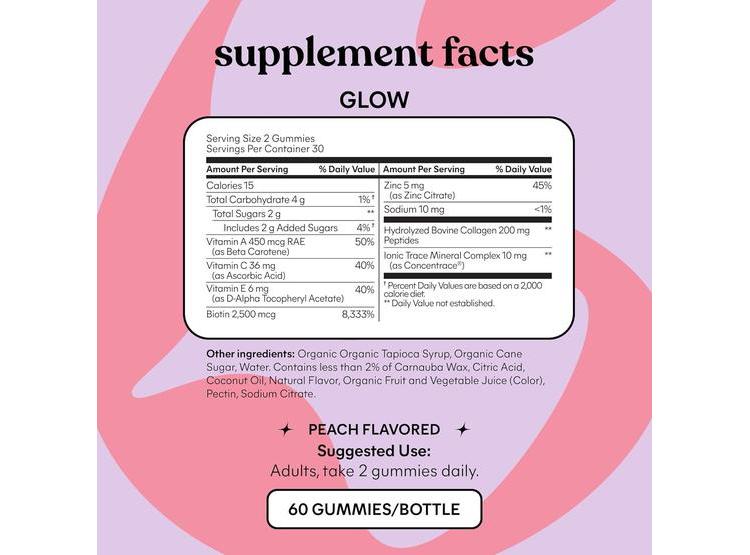 GOMITAS CON COLÁGENO, BIOTINA Y VITAMINAS PARA FORTALECER Y MEJORAR LA SALUD DE CABELLO, UÑAS Y PIEL, SIN GLUTEN, SABOR MELOCOTÓN - 4
