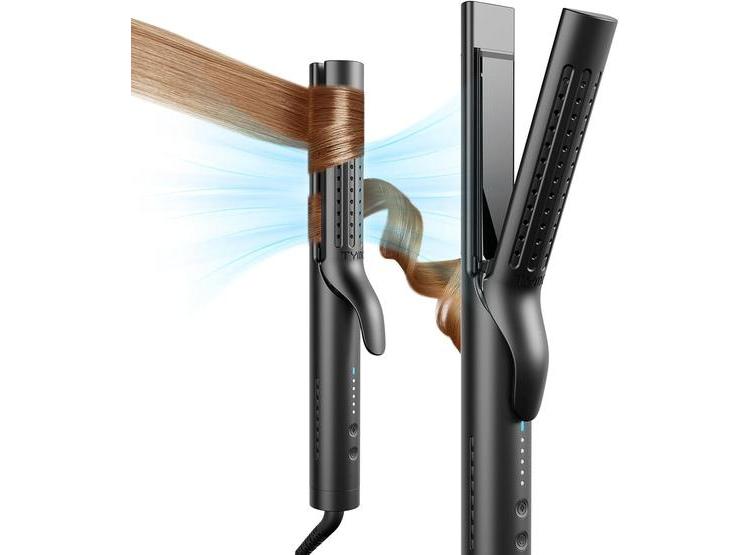TYMO AIRFLOW PLANCHA RIZADORA 2 EN 1, TECNOLOGÍA AVANZADA CON 5 TEMPERATURAS, NEGRO - 1