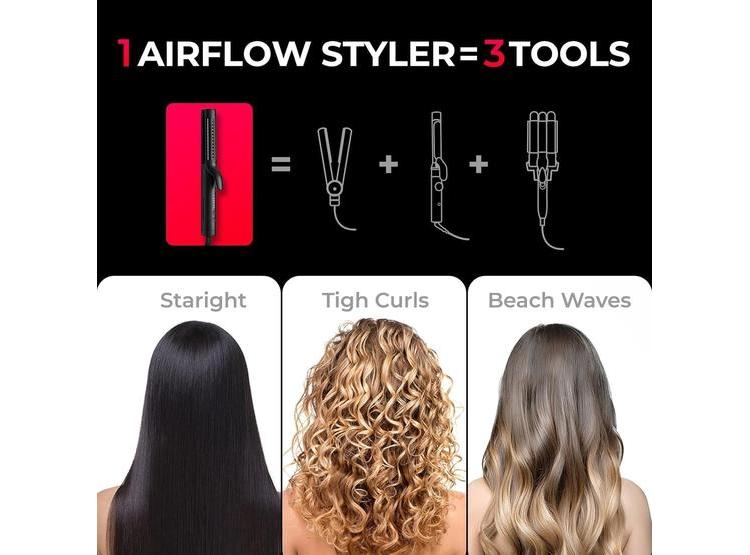 TYMO AIRFLOW PLANCHA RIZADORA 2 EN 1, TECNOLOGÍA AVANZADA CON 5 TEMPERATURAS, NEGRO - 2