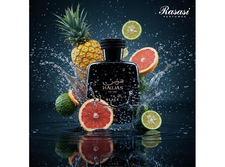 RASASI HAWAS BLACK, FRAGANCIA FEMENINA EXÓTICA CON PIÑA, MADERA DE CEDRO Y JAZMÍN - 4