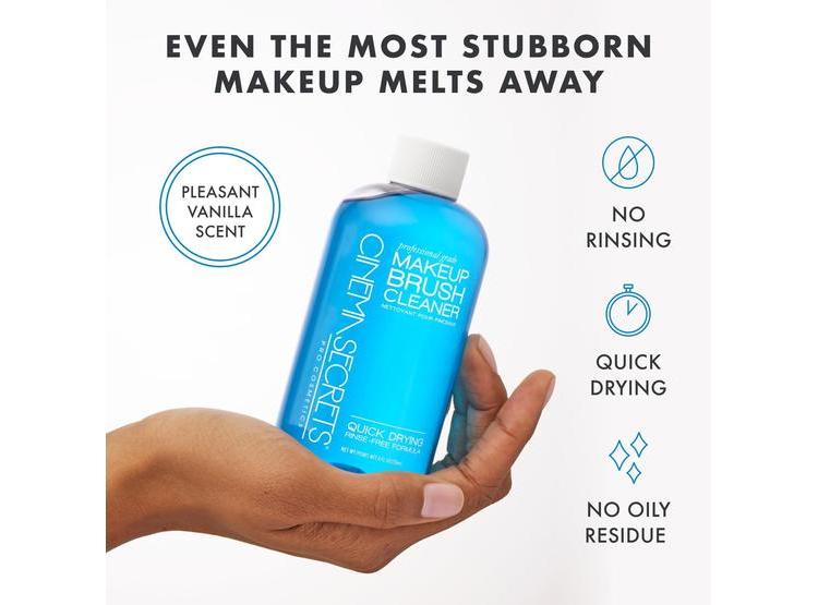 LIMPIADOR PROFESIONAL PARA BROCHAS DE MAQUILLAJE CINEMA SECRETS CON AROMA A VAINILLA AZUL, SECADO RÁPIDO - 2
