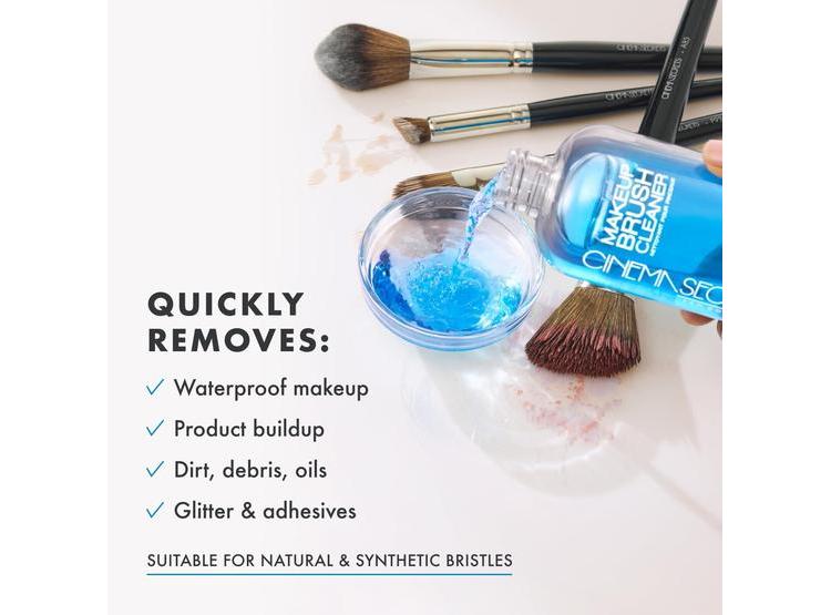 LIMPIADOR PROFESIONAL PARA BROCHAS DE MAQUILLAJE CINEMA SECRETS CON AROMA A VAINILLA AZUL, SECADO RÁPIDO - 3