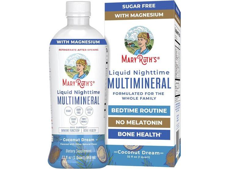 BEBIDA LÍQUIDA MULTIMINERAL NOCTURNA CON MAGNESIO Y CALCIO, SIN MELATONINA NI AZÚCAR, SABOR COCO, 1 MES DE SUMINISTRO - 1