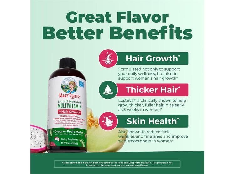 MARYRUTH'S MULTIVITAMÍNICO LÍQUIDO CON BIOTINA Y LUSTRIVA PARA CABELLO MÁS GRUESO Y SALUD DE PIEL Y UÑAS - 3