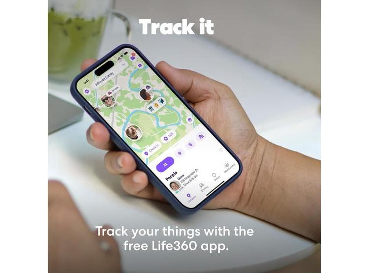 TILE PRO LIFE360 - RASTREADOR BLUETOOTH Y BUSCADOR DE LLAVES/ARTÍCULOS PARA IOS/ANDROID, PAQUETE DE 4 NEGRO/BLANCO - 5
