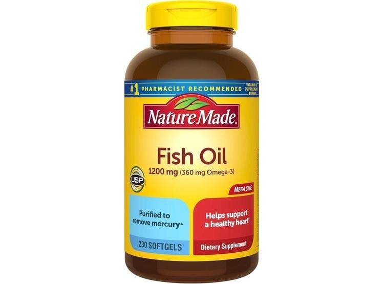 NATURE MADE ACEITE DE PESCADO OMEGA 3, 1200 MG, CÁPSULAS BLANDAS PARA APOYO CARDÍACO, 230 UNIDADES - 1