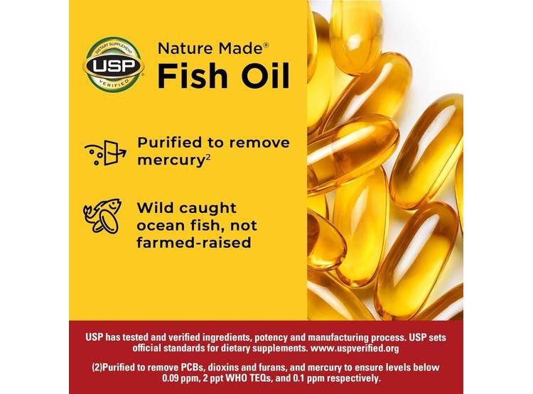 NATURE MADE ACEITE DE PESCADO OMEGA 3, 1200 MG, CÁPSULAS BLANDAS PARA APOYO CARDÍACO, 230 UNIDADES - 2