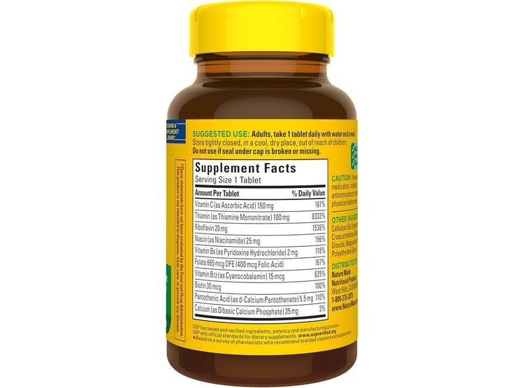 NATURE MADE SUPER B COMPLEX CON VITAMINA C Y ÁCIDO FÓLICO, SUPLEMENTO PARA APOYO INMUNOLÓGICO, 140 COMPRIMIDOS - 8