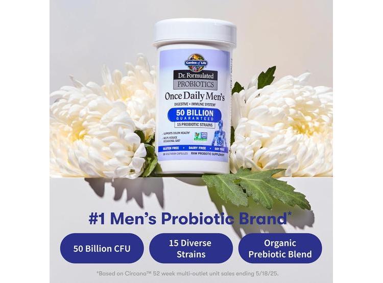 PROBIÓTICOS PARA HOMBRES DE GARDEN OF LIFE CON FIBRA PREBIÓTICA, 50 MIL MILLONES DE CFU Y 15 CEPAS DE PROBIÓTICOS - 2