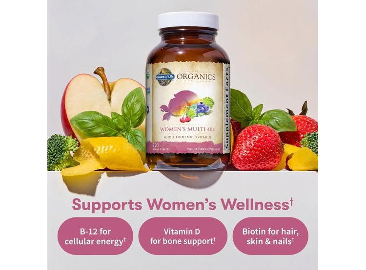 MULTIVITAMINAS ORGÁNICAS GARDEN OF LIFE PARA MUJERES DE 40+, SALUD HORMONAL Y SENO, VEGANAS - 3