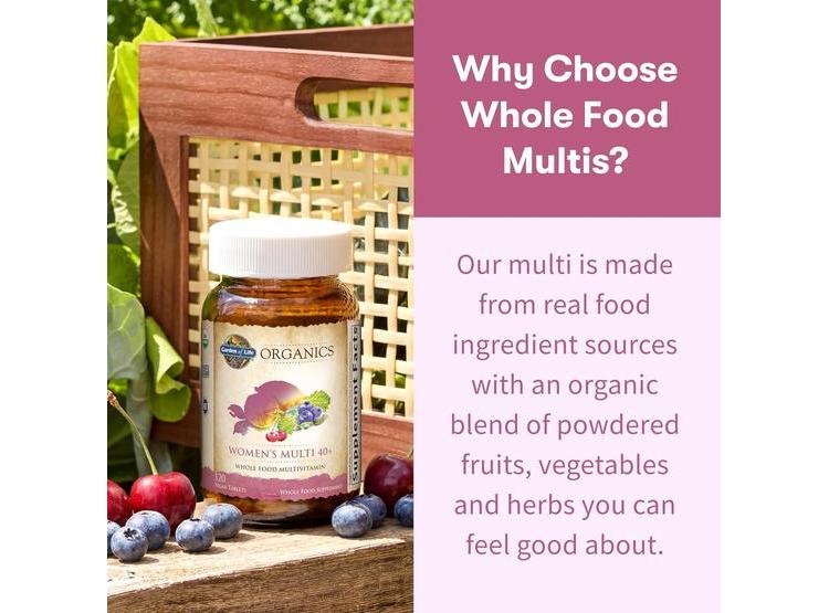 MULTIVITAMINAS ORGÁNICAS GARDEN OF LIFE PARA MUJERES DE 40+, SALUD HORMONAL Y SENO, VEGANAS - 4