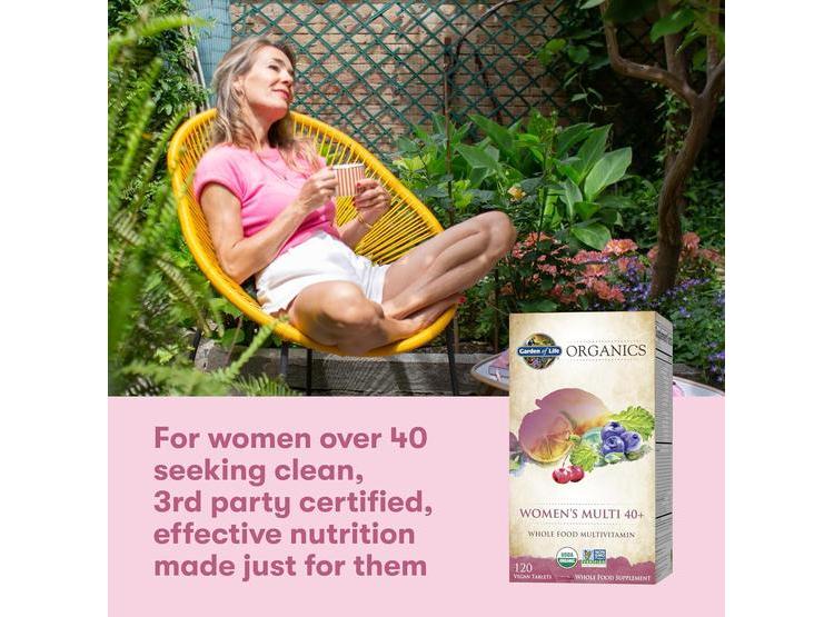 MULTIVITAMINAS ORGÁNICAS GARDEN OF LIFE PARA MUJERES DE 40+, SALUD HORMONAL Y SENO, VEGANAS - 7