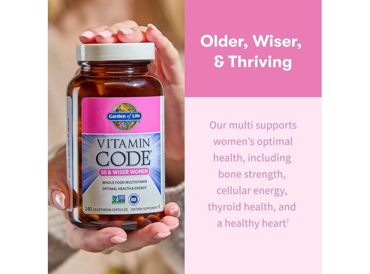 SUPLEMENTO MULTIVITAMÍNICO CON PROBIÓTICOS PARA MUJERES MAYORES DE 50 DE GARDEN OF LIFE, 240 CÁPSULAS - 5
