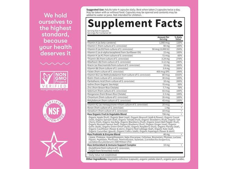 SUPLEMENTO MULTIVITAMÍNICO CON PROBIÓTICOS PARA MUJERES MAYORES DE 50 DE GARDEN OF LIFE, 240 CÁPSULAS - 6