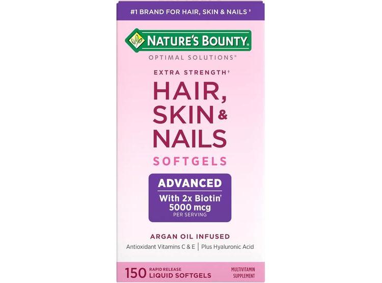 SUPLEMENTO AVANZADO CABELLO, PIEL Y UÑAS CON BIOTINA Y HIALURÓNICO NATURE'S BOUNTY - 1