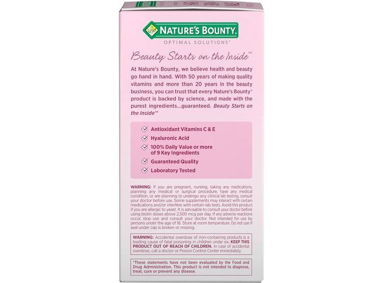 SUPLEMENTO AVANZADO CABELLO, PIEL Y UÑAS CON BIOTINA Y HIALURÓNICO NATURE'S BOUNTY - 5
