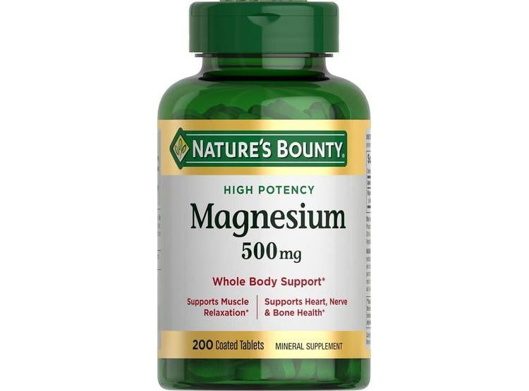 NATURE'S BOUNTY MAGNESIO 500 MG, SUPLEMENTO DE ALTA POTENCIA PARA SALUD ÓSEA Y MUSCULAR, 200 COMPRIMIDOS - 1