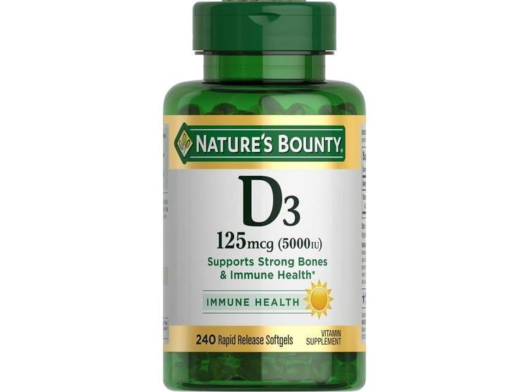 CÁPSULAS DE VITAMINA D3 DE NATURE'S BOUNTY PARA SOPORTE INMUNOLÓGICO, LIBERACIÓN RÁPIDA, FORTALECIMIENTO ÓSEO - 1