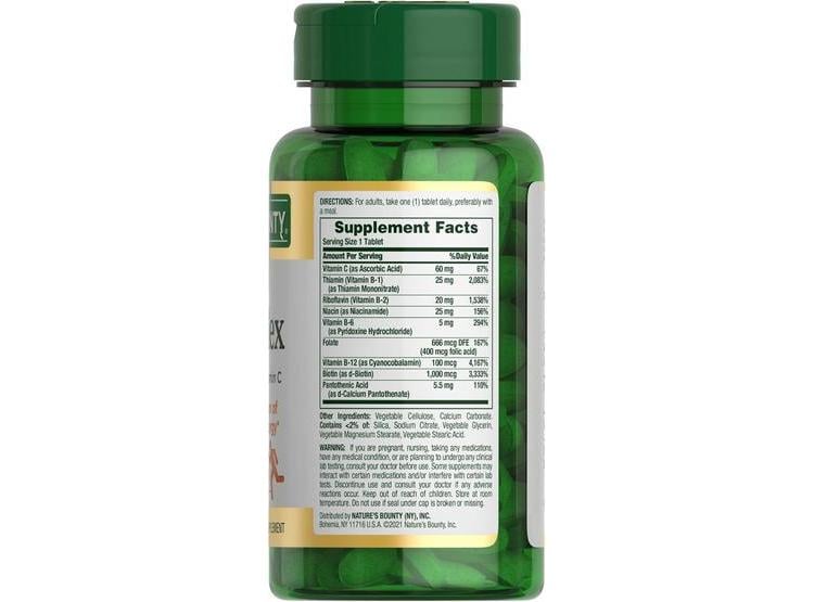 VITAMINAS DEL COMPLEJO SÚPER B NATURE'S BOUNTY CON VITAMINA C, ÁCIDO FÓLICO, APOYO INMUNOLÓGICO Y ENERGÍA - 5