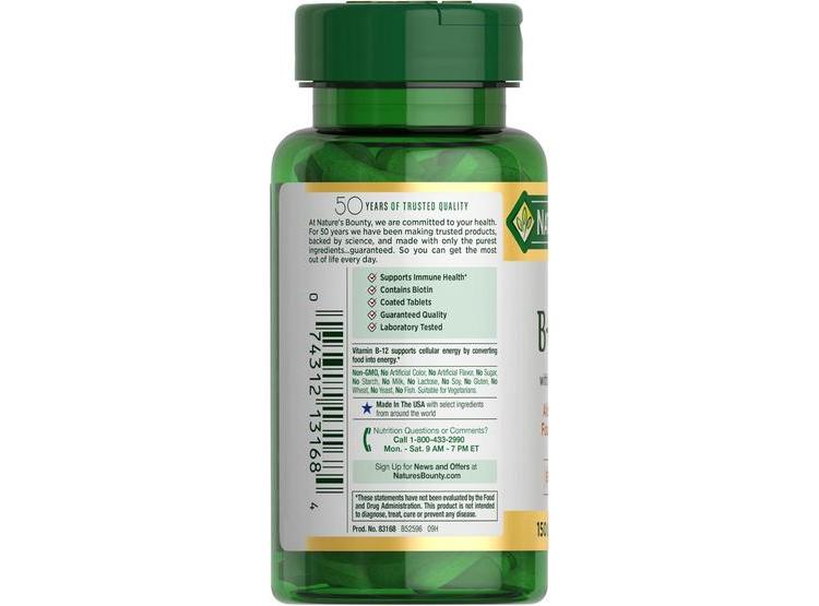 VITAMINAS DEL COMPLEJO SÚPER B NATURE'S BOUNTY CON VITAMINA C, ÁCIDO FÓLICO, APOYO INMUNOLÓGICO Y ENERGÍA - 6