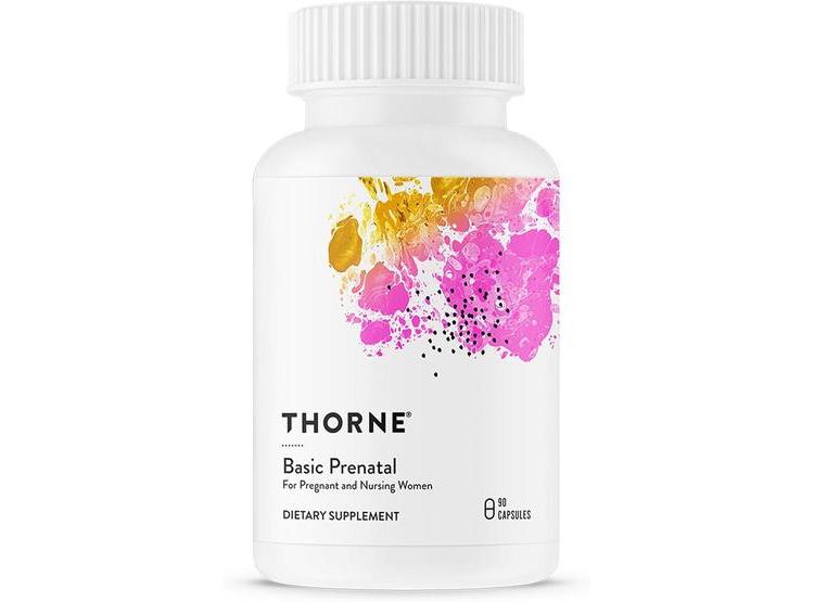 THORNE - BASIC PRENATAL, MULTIVITAMÍNICO DE FOLATO BIEN INVESTIGADO PARA EMBARAZADAS, 18 VITAMINAS Y MINERALES, COLINA - 1