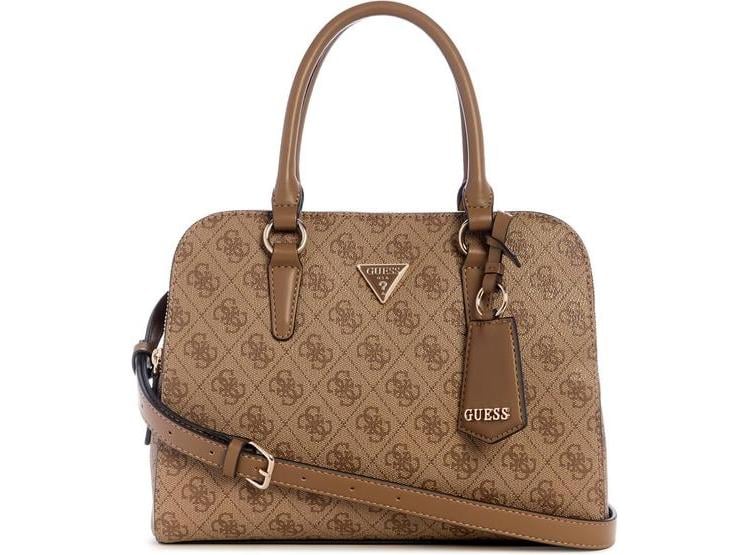 BOLSO GUESS SARAI LOGO STATUS SATCHEL EN ECO 4G PU, CON CORREA CRUZADA DESMONTABLE Y HERRAJES DORADOS - 1