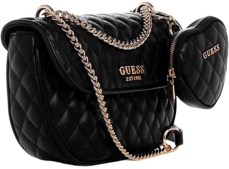 BOLSA CROSSBODY GUESS ATABEY CON SOLAPA, DETALLES DORADOS Y DIJE REMOVIBLE - 2