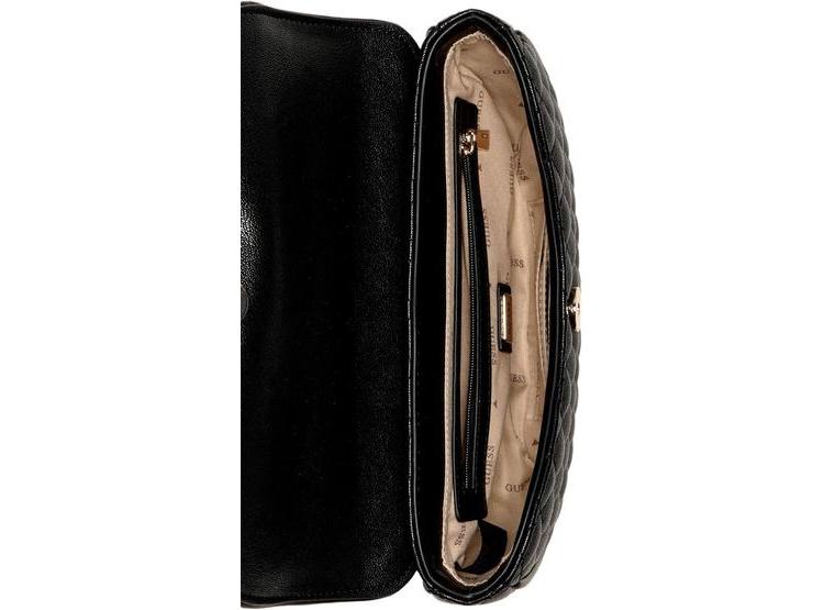 BOLSA CROSSBODY GUESS ATABEY CON SOLAPA, DETALLES DORADOS Y DIJE REMOVIBLE - 4