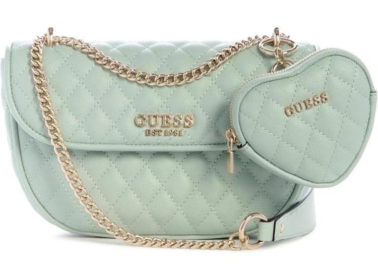 BOLSO CROSSBODY CONVERTIBLE GUESS, ECO SMALL GRAIN PU, CON CHARM REMOVIBLE, ELEGANTE Y FUNCIONAL - 1
