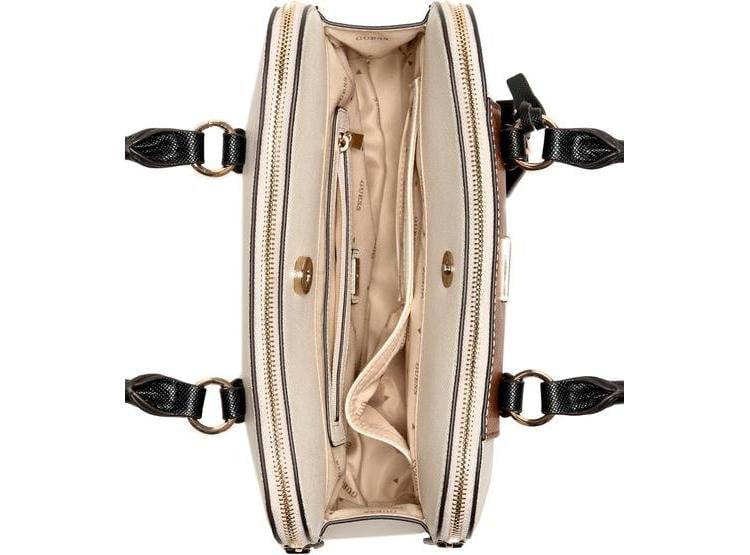 SATCHEL GUESS SARAI STATUS EN COÑAC MULTI, DISEÑO ELEGANTE, CON CORREA DESMONTABLE, IDEAL PARA MUJER - 2