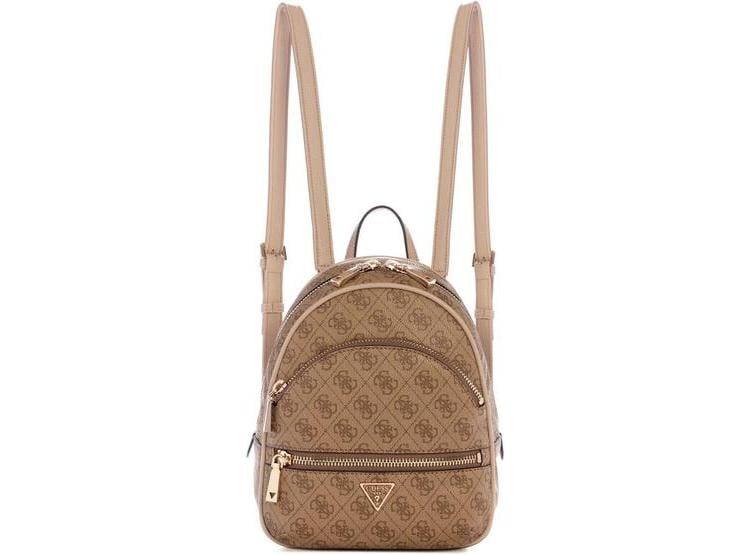 MOCHILA GUESS MANHATTAN II CASUAL, LOGOTIPO LATTE CON CORREAS AJUSTABLES Y MÚLTIPLES BOLSILLOS DORADOS - 1