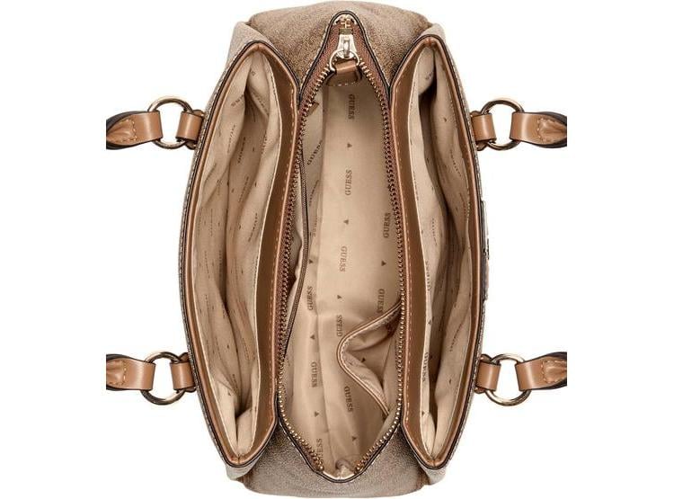 BOLSO SATCHEL LARISHA GUESS, 3 COMPARTIMENTOS, LOGO 4G, POLIURETANO, CORREA DESMONTABLE - 2