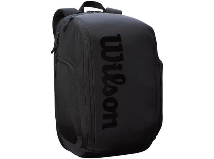 BOLSA DE TENIS WILSON NEGRA CON ESPACIOS PARA RAQUETAS, LAPTOP Y ZAPATOS. IDEAL PARA DEPORTISTAS - 1