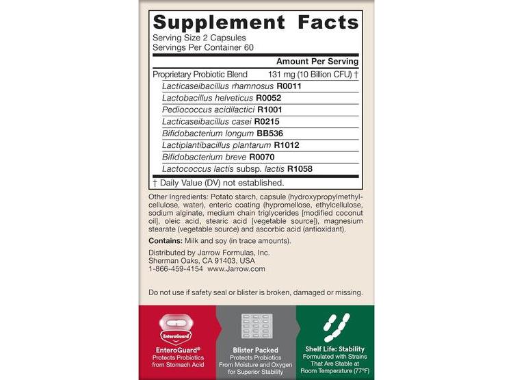 JARROW FORMULAS JARRO-DOPHILUS EPS APOYA LA SALUD INTESTINAL CON PROBIÓTICOS, 120 CÁPSULAS VEGETALES - 9