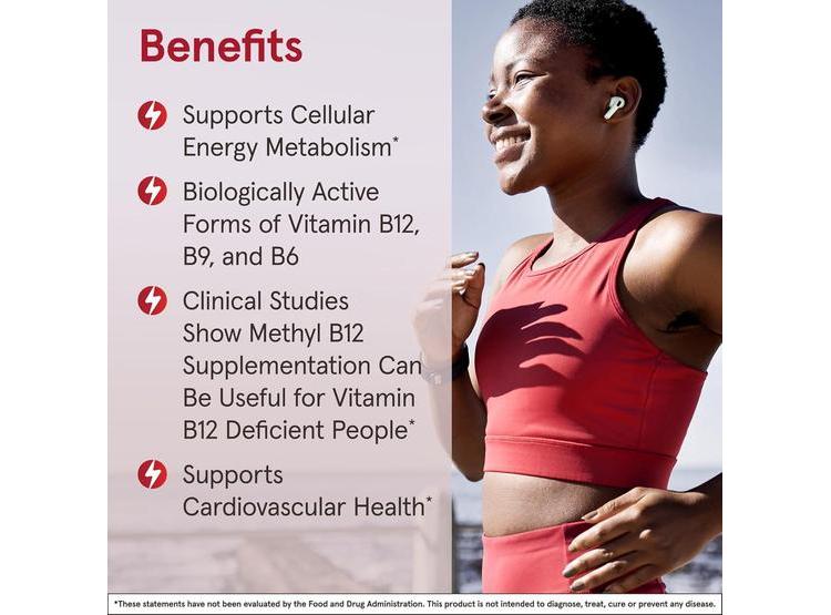 SUPLEMENTO METIL B-12 Y FOLATO DE METILO PARA ENERGÍA Y SALUD CARDIOVASCULAR, 60 COMPRIMIDOS MASTICABLES - 2