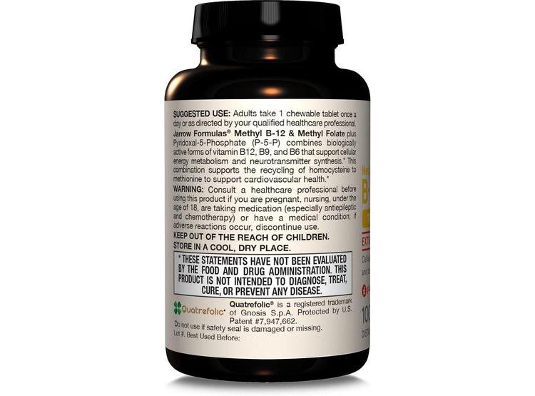 SUPLEMENTO METIL B-12 Y FOLATO DE METILO PARA ENERGÍA Y SALUD CARDIOVASCULAR, 60 COMPRIMIDOS MASTICABLES - 7
