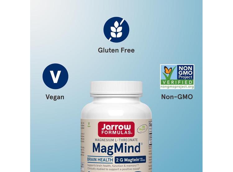 L-TREONATO DE MAGNESIO DE JARROW FORMULAS SUPLEMENTO VEGANO MAGMIND MAGTEIN PARA SOPORTE DE MEMORIA, 90 CÁPSULAS - 4