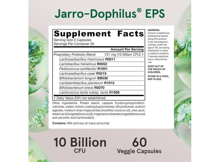 JARROW FORMULAS JARRO-DOPHILUS EPS PROBIÓTICOS PARA APOYO DEL TRACTO INTESTINAL, 10 MIL MILLONES DE UFC, 60 CÁPSULAS VEG - 5