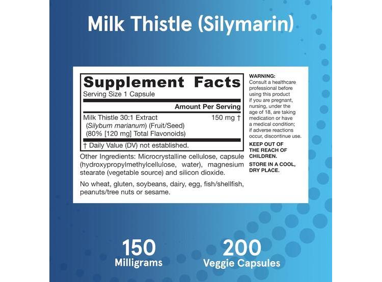JARROW FORMULAS: SUPLEMENTO DE CARDO MARIANO EN CÁPSULAS, APOYO HEPÁTICO ANTIOXIDANTE SIN GLUTEN, 200 CÁPSULAS - 4